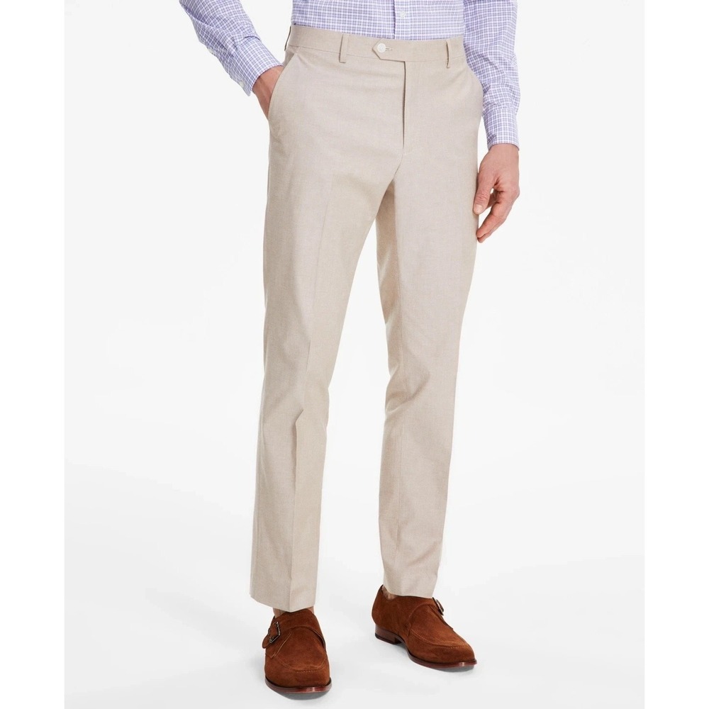 Tommy Hilfiger Mens Modern fit Dress Pants 40W 32L Beige Solid Stretch‎ F03442